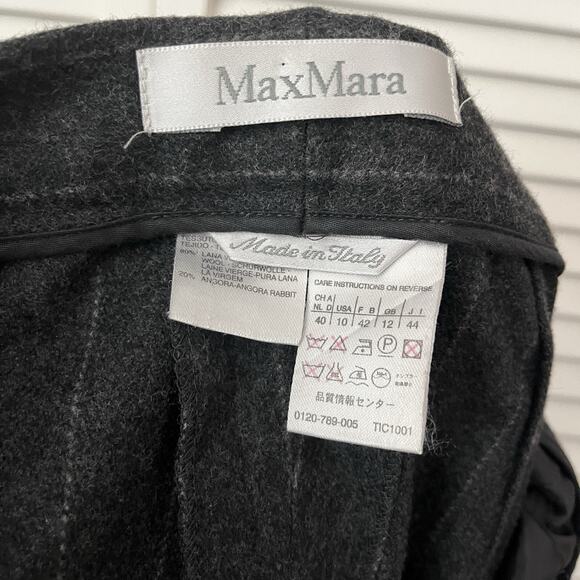 MaxMara Gray striped wool and Angora rabbit dress pants, trousers, size US10 - Picture 8 of 10